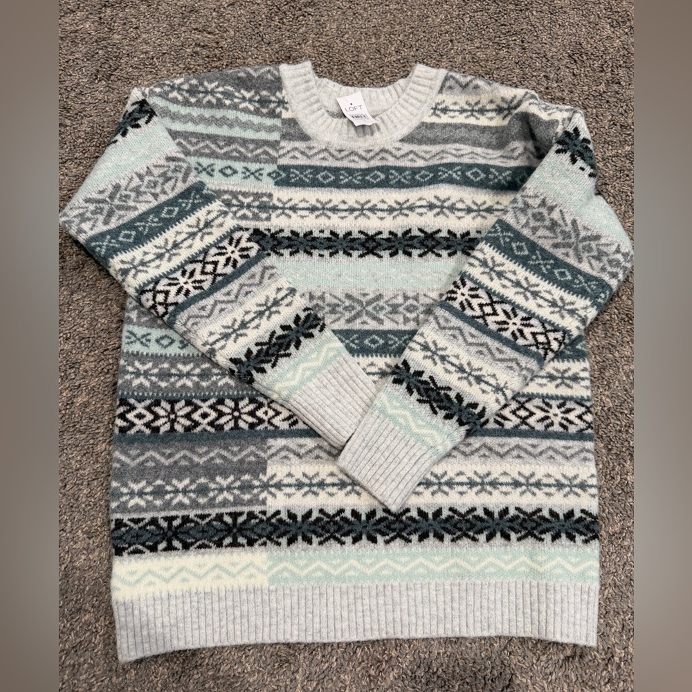 LOFT Sweaters | Loft Patchwork - Picture 2 of 5